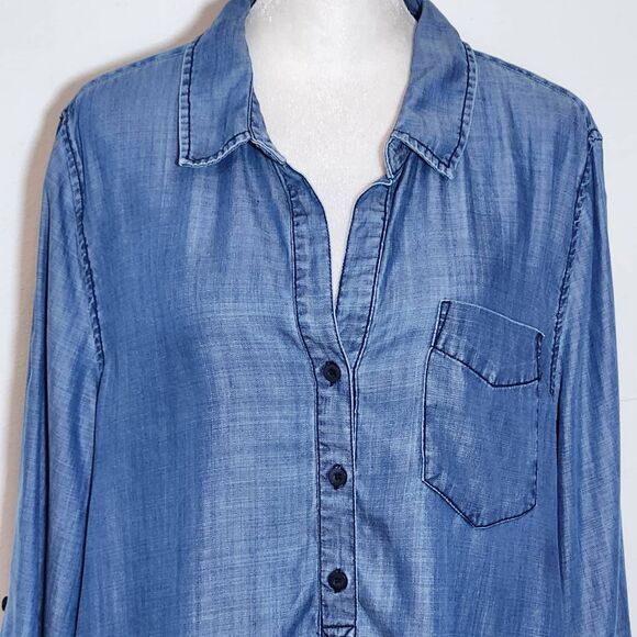Velvet Heart Chambray Mini Shirt Dress Size Large Chambray Mini Dress - Picture 3 of 9